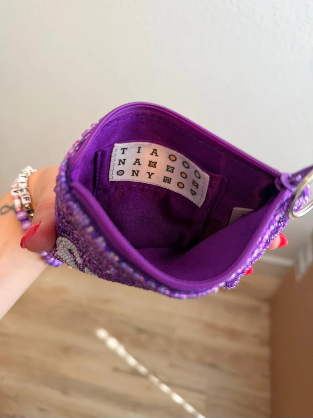 Taylor Swift Beaded Purple Coin Purse Wallet Tiana Designs Swiftie Accessory